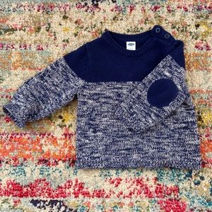 baby boy sweater with elbow patches